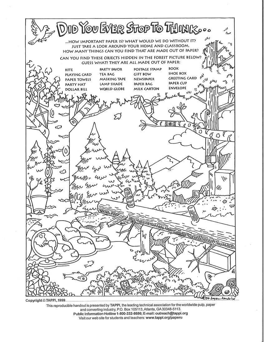 Paper: Hidden Objects Puzzles · Idaho Forests Products Commission intended for Hidden Objects Printable Worksheets