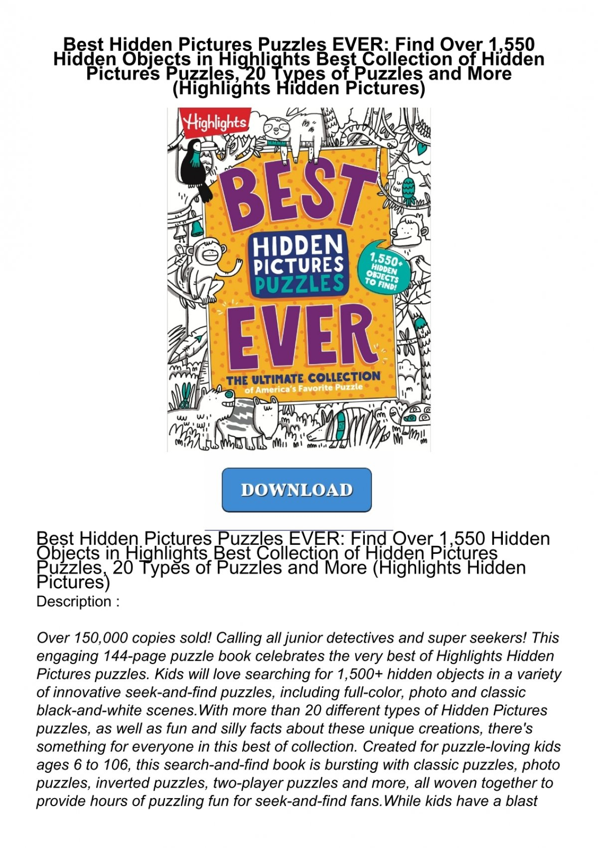 Pdf Best Hidden Pictures Puzzles Ever: Find Over 1,550 Hidden pertaining to Best Hidden Pictures Puzzles Ever