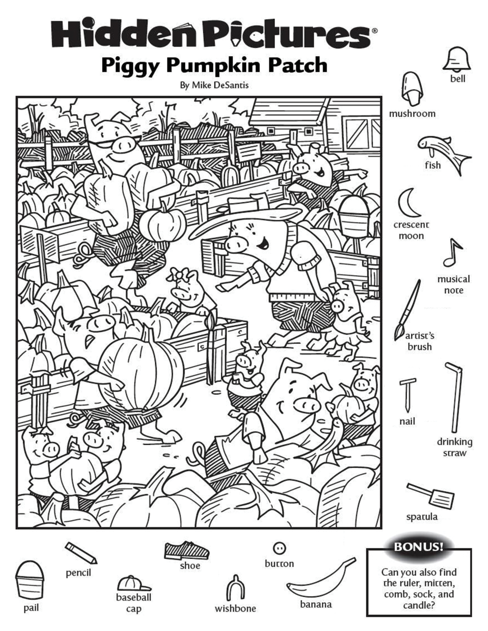 Piggy Pumpkin Patch for Highlights Hidden Pictures Piggy Pumpkin Patch Answers