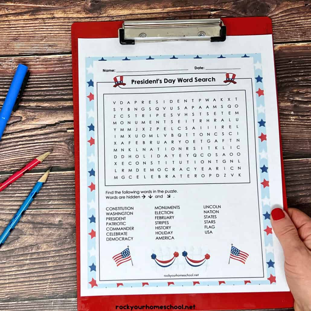 Presidents Day Word Search To Celebrate With Kids (Free) - Rock in Presidents Day Hidden Pictures