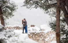 Proposal At Sapphire Point Overlook In Dillon On A Snowy Day regarding Hidden Pictures First Day of Winter