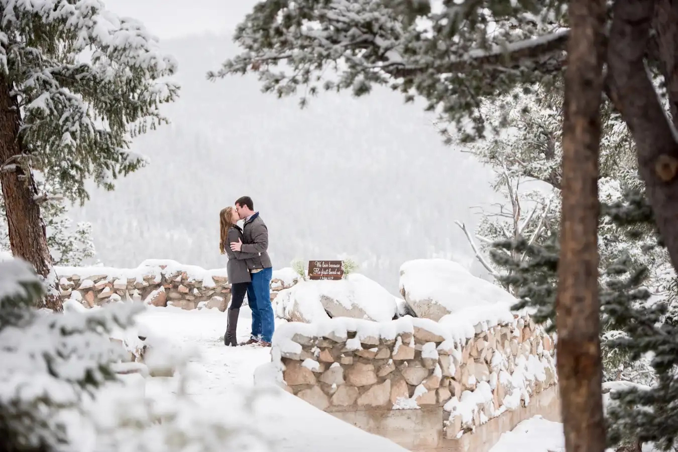 Proposal At Sapphire Point Overlook In Dillon On A Snowy Day regarding Hidden Pictures First Day of Winter