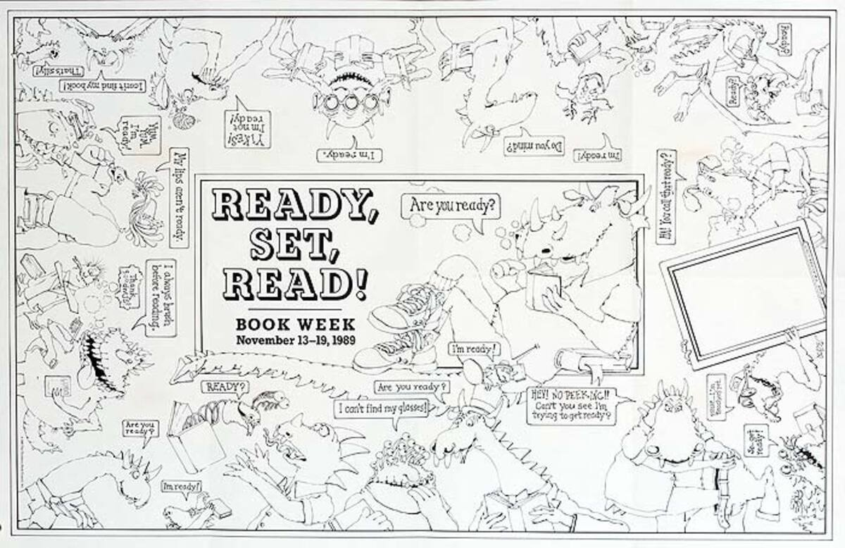 Ready Set Read Original American Book Week Poster | David Pollack inside Hidden Pictures Shake Break Answers