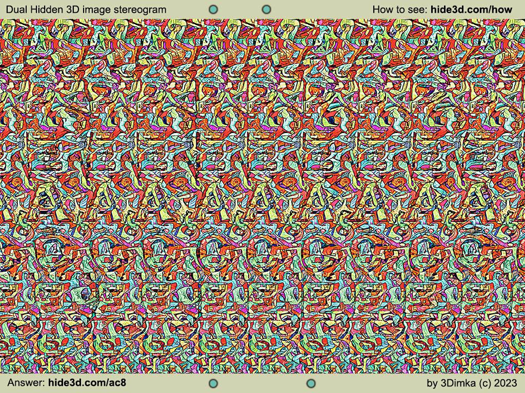 Redundand Message - Dual Picture Hidden 3D Stereogram. Use The Two with regard to 3D Hidden Pictures And Answers