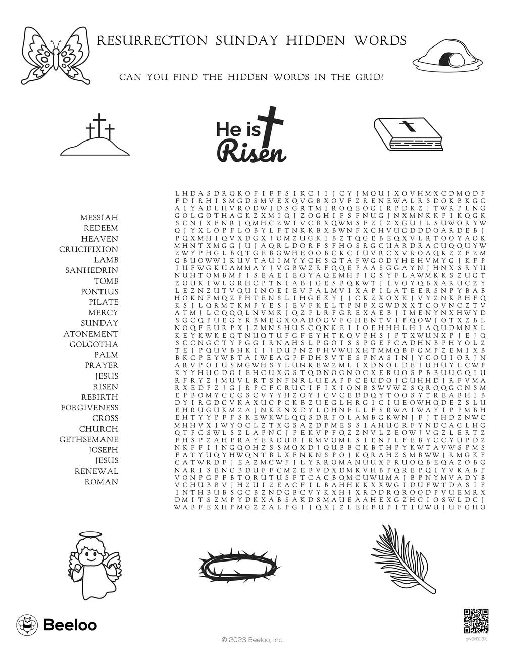 Resurrection Sunday Hidden Words • Beeloo Printable Crafts And intended for Palm Sunday Hidden Pictures