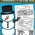 Snowman Hidden Picture Worksheets Inside Snowmen At Night Hidden Pictures
