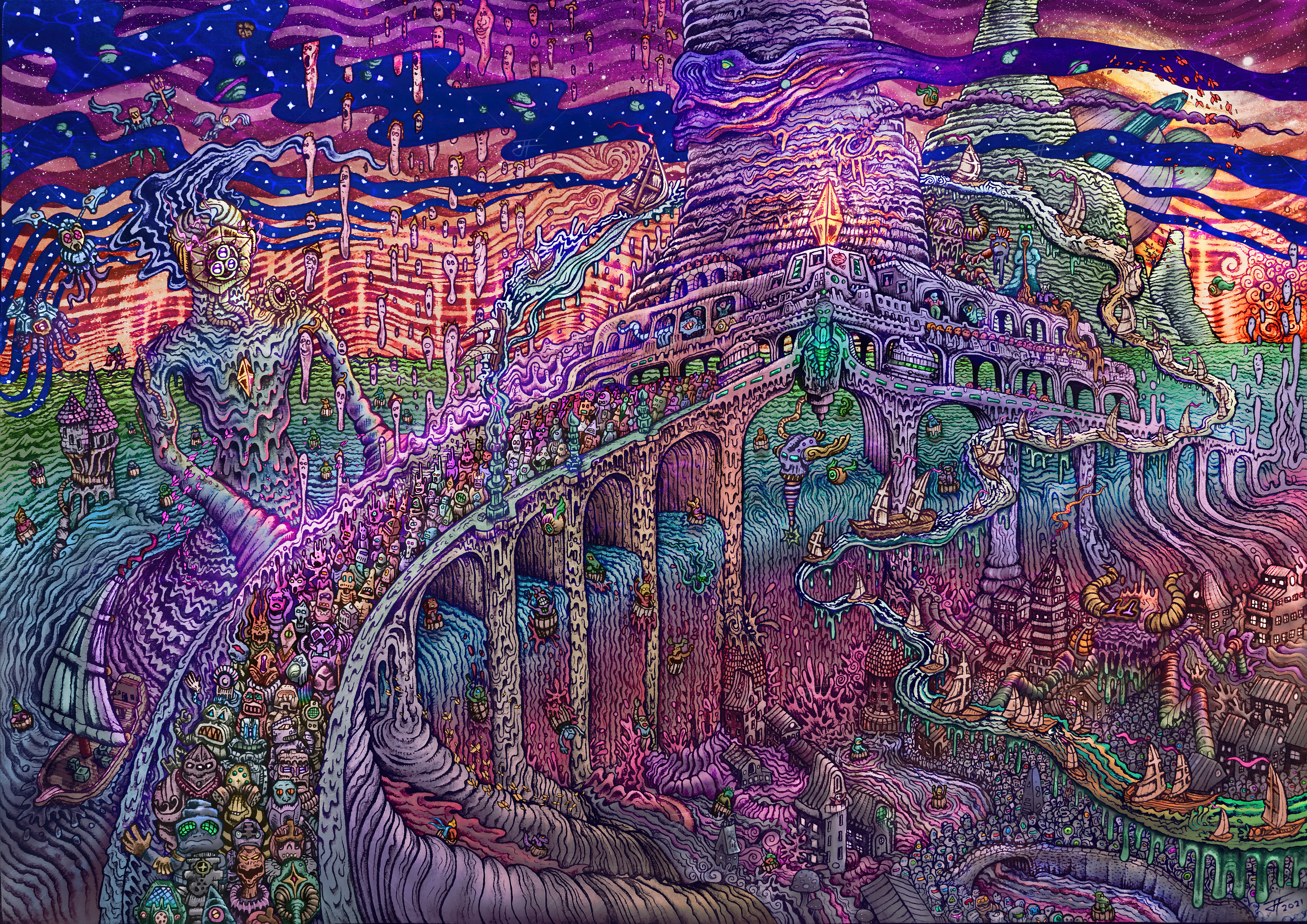 Some Psychedelic Art I Made. Zoom For Detail. Can You Spot The within Art With Hidden Pictures