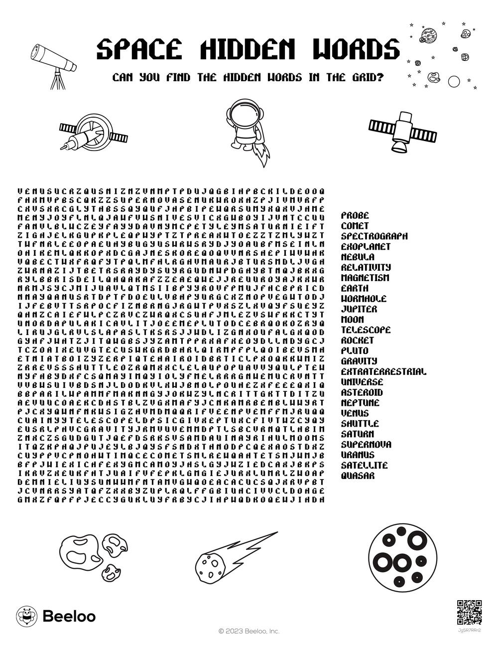 Space Hidden Words • Beeloo Printable Crafts And Activities For Kids pertaining to Space Hidden Pictures Printable