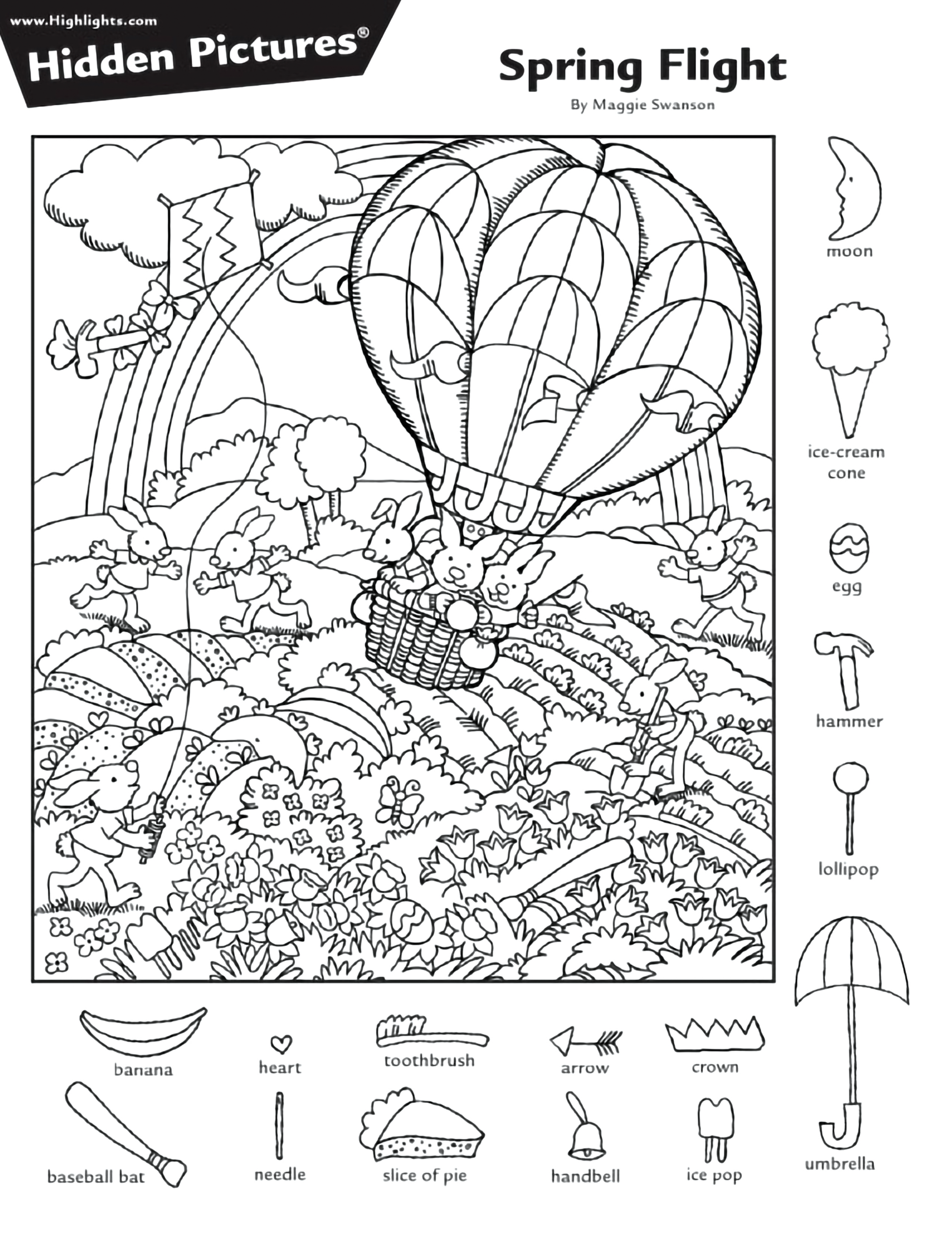 Spring Flight regarding Hidden Pictures Spring Printable