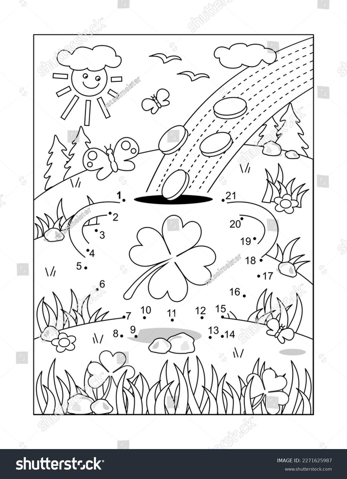 St Patricks Day Dot-To-Dot Hidden Picture Stock Illustration inside Saint Patrick Day Hidden Pictures