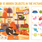 Stock Vektorgrafik „Colorful Papersheet Game Find 10 Hidden Pertaining To Hidden Pictures In Cartoons