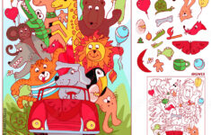Stock-Vektorgrafik „Find Hidden Objects. Animal Ridecar regarding Printable Hidden Object Find