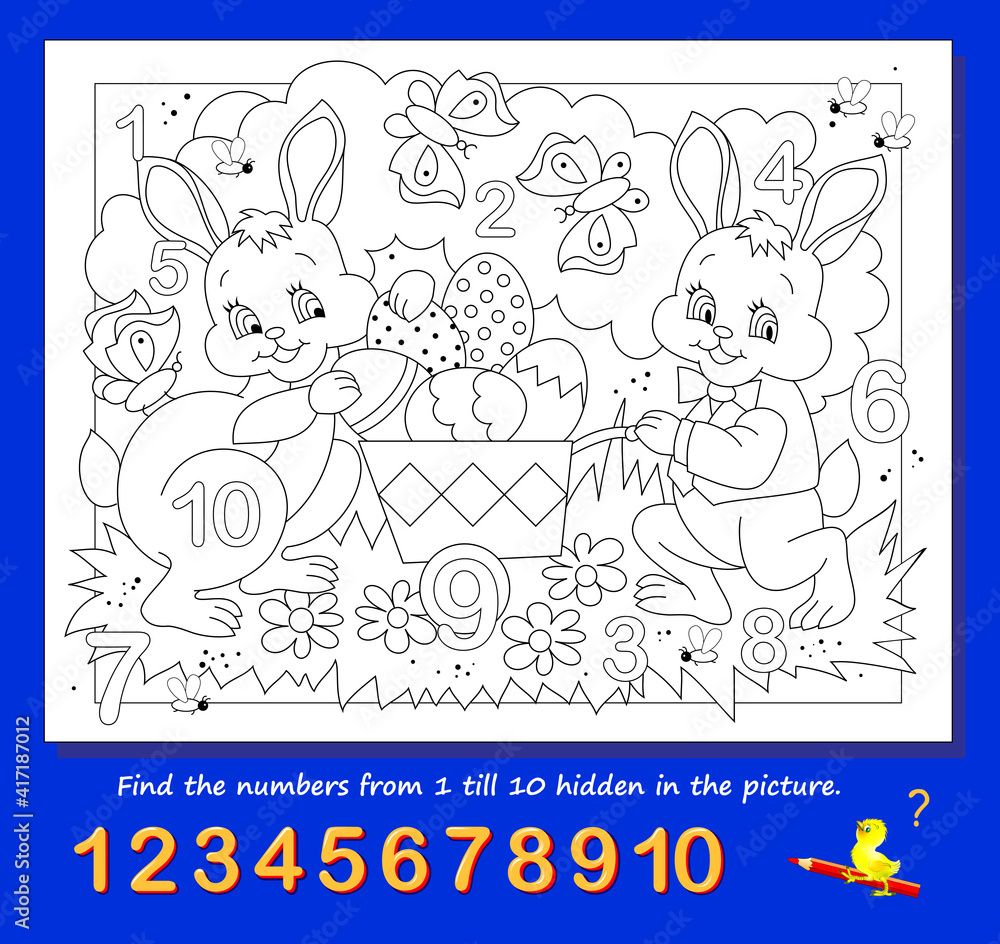 Stock-Vektorgrafik „Logic Puzzle Game. Math Education For Young inside Hidden Pictures Math Games