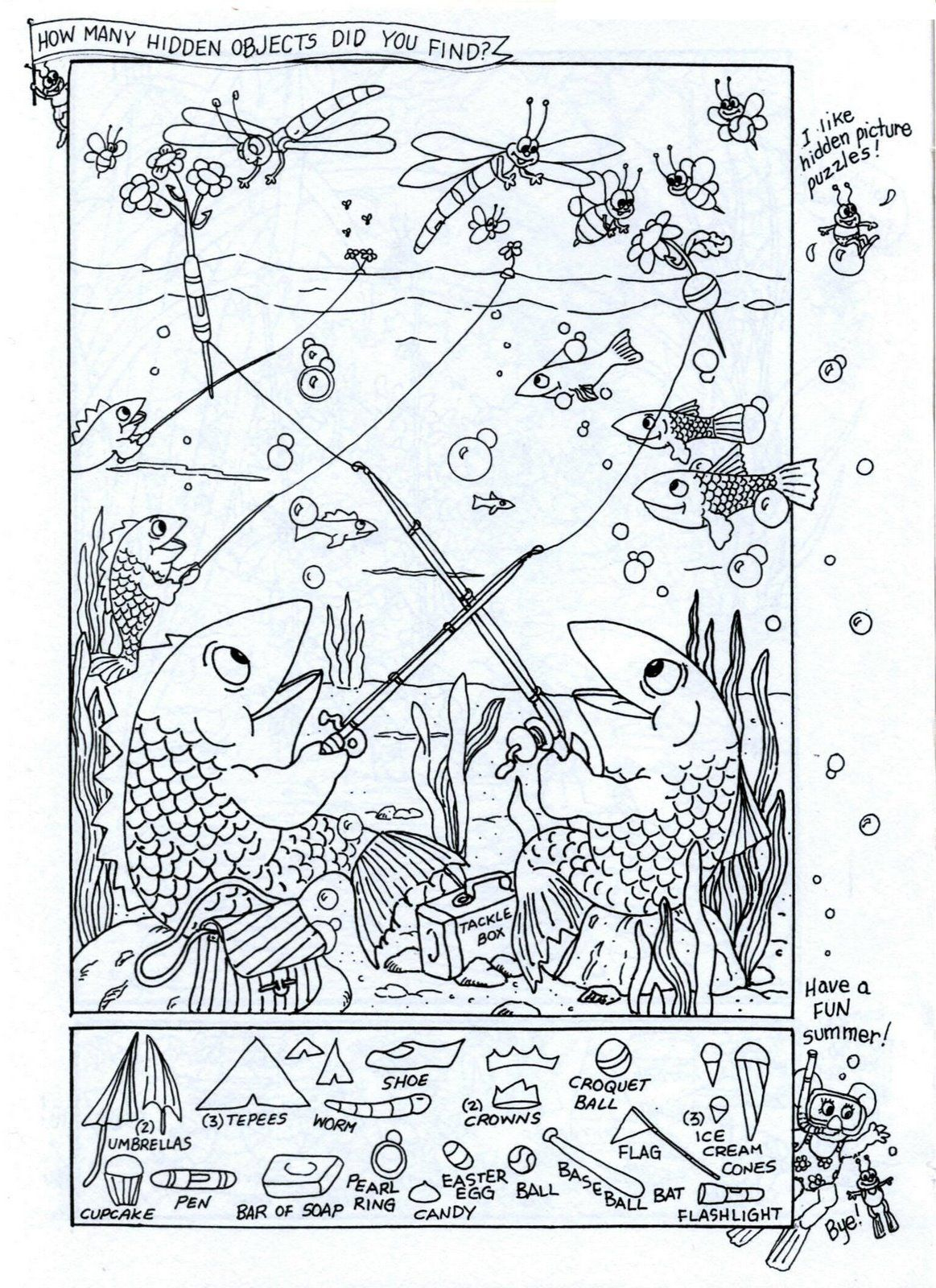 Summer Fun - Hidden Picture Puzzle/Coloring Page - Worksheets Library with regard to Hidden Pictures About Summer Printable
