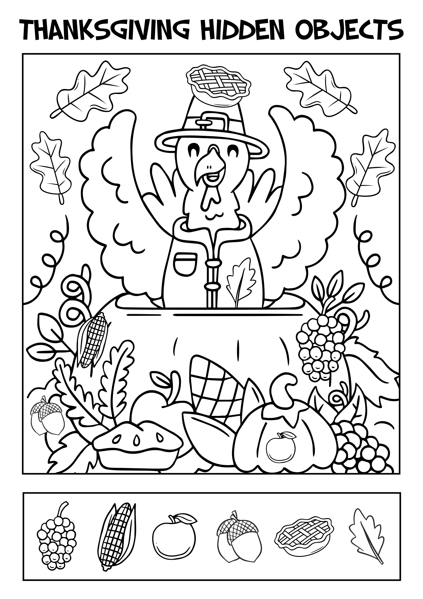 Thanksgiving Hidden Object Games - 10 Free Pdf Printables within Thanksgiving Hidden Pictures Printables Free Printable