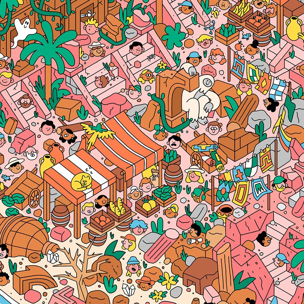 Two Dots | Illustration | Gaming | Dan Woodger | Dan Woodger for Dot Puzzles Hidden Pictures