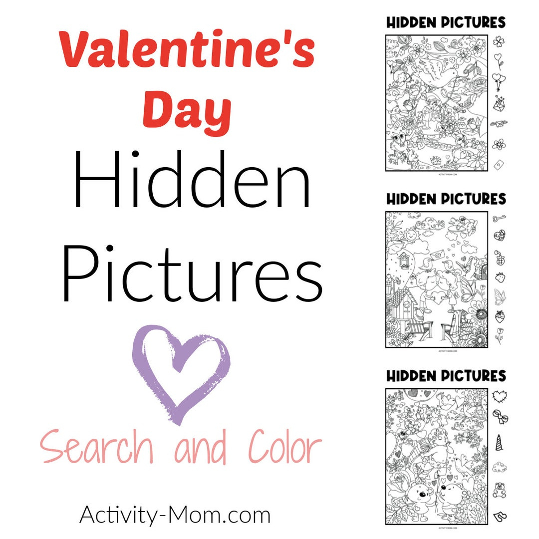 Valentine&amp;#039;S Day Hidden Pictures - Etsy pertaining to Valentines Day Hidden Pictures Printable