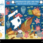 Vector Under The Sea Searching Game With Sea Landscape, Wrecked Throughout Printable A4 Hidden Pictures