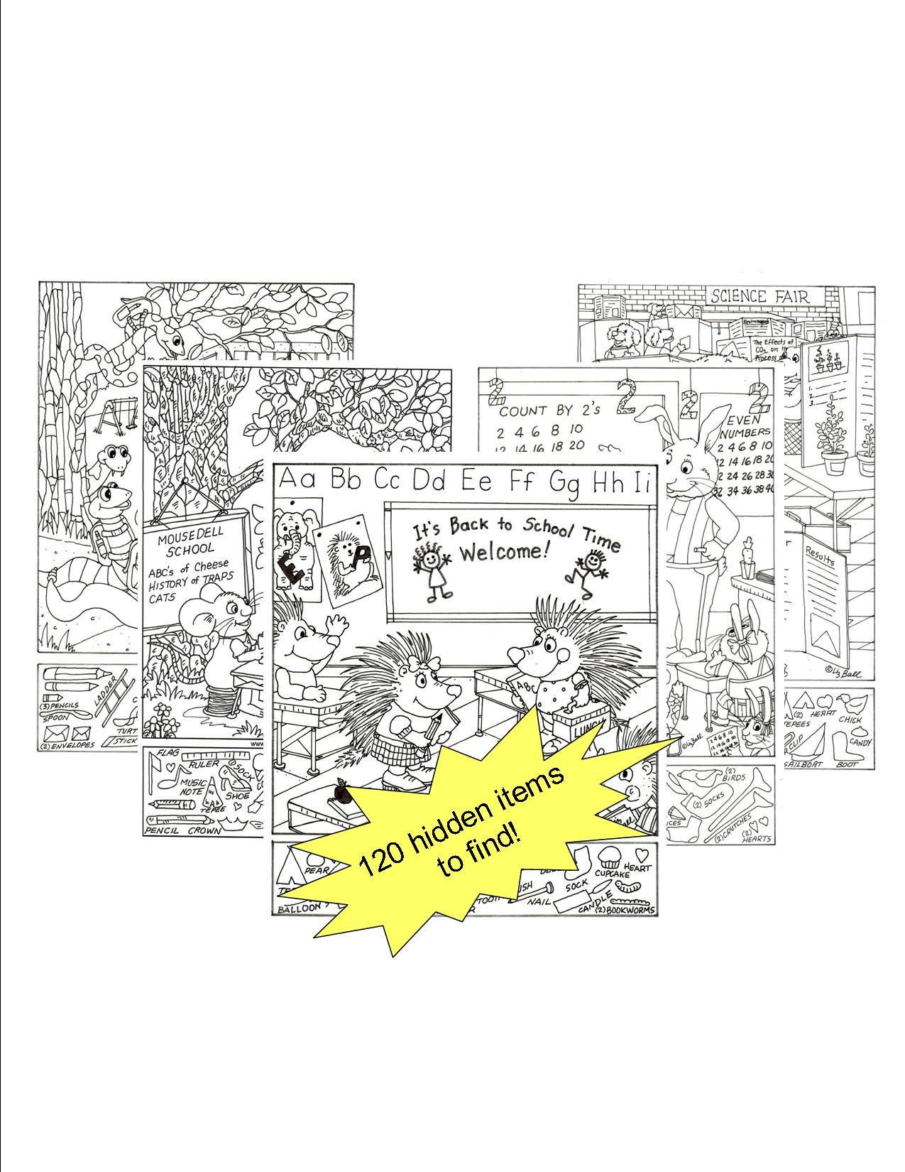 Zurück In Der Schule Versteckte Schätze Bilderrätsel - Etsy.de throughout Back to School Hidden Pictures